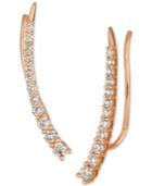 Le Vian Strawberry & Nude Diamond Climber Earrings (5/8 Ct. T.w.) In 14k Rose Gold