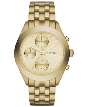 Marc By Marc Jacobs Women's Chronograph Peeker Gold-tone Stainless Steel Bracelet Watch 36mm Mbm3393