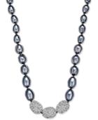 Charter Club Silver-tone Imitation Pearl And Cubic Zirconia Necklace, Only At Macy's