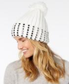 Dkny Studded Ribbed-knit Cuff Beanie, Created For Macy's