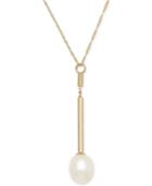 Honora Style Oval Freshwater Cultured Pearl Pendant (8mm) In 14k Gold