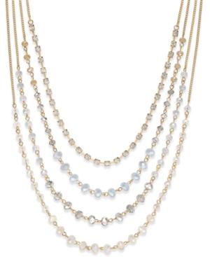 Inc International Concepts Gold-tone White Stone Multi-strand Necklace, Only At Macy's