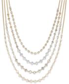 Inc International Concepts Gold-tone White Stone Multi-strand Necklace, Only At Macy's