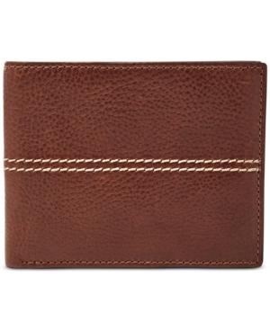 Fossil Men's Turk Leather L-zip Rfid Bifold Wallet