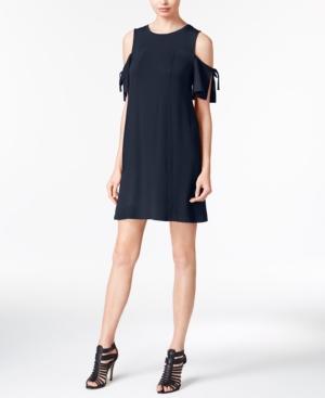 Kensie Draped Cold-shoulder Shift Dress