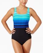 Reebok Trailblazer Tribal-stripe Active One-piece Swimsuit Women's Swimsuit