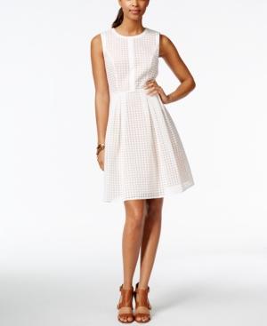 Tommy Hilfiger Organza Lace Fit & Flare Dress, Only At Macys.com
