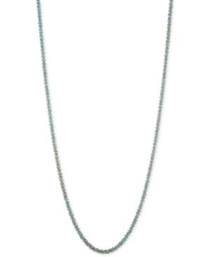 Anne Klein Gold-tone Blue Beaded Long Statement Necklace