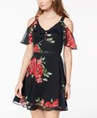 Disney Princess Juniors' Cold-shoulder Fit & Flare Dress
