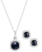 Sapphire (3 Ct. T.w.) And Diamond Accent Jewelry Set In Sterling Silver
