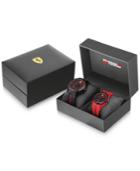 Ferrari Men's Red Rev Black & Red Silicone Strap Watches 38mm & 44mm Gift Set