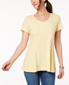Style & Co V-neck Swing T-shirt, Created For Macy's