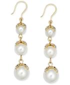 Charter Club Gold-tone Imitation Pearl Linear Earrings, Only At Macy's