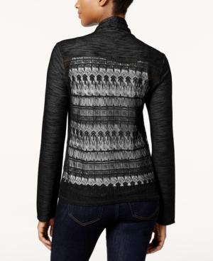 Style & Co. Drape Front Lace Back Cardigan, Only At Macy's