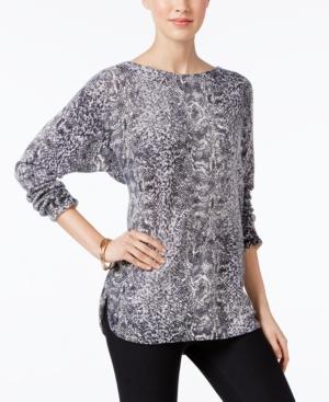 Charter Club Cashmere Snakeskin-print Sweater, Only At Macy's