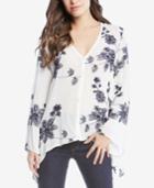 Karen Kane Embroidered High-low Blouse