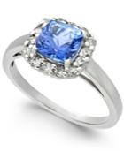 Tanzanite (1-1/10 Ct. T.w.) & Diamond (1/4 Ct. T.w.) Ring In 14k White Gold