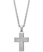 Men's Diamond Cross Pendant Necklace In Stainless Steel (1/3 Ct. T.w.)
