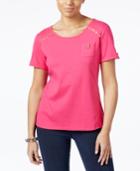 Karen Scott Cotton Embellished T-shirt, Only At Macy's