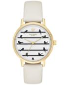 Kate Spade New York Women's Metro White Leather Strap Watch 34mm Ksw1043