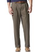 Dockers Men's Stretch Relaxed Fit Comfort Khaki Pants Pleated - Cuffed D4