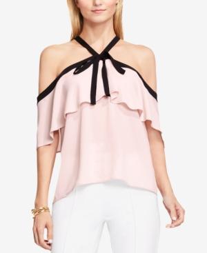 Vince Camuto Off-the-shoulder Tie-neck Blouse