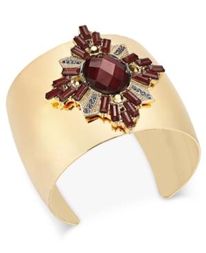 Inc International Concepts Gold-tone Crystal Cluster Cuff Bracelet, Only At Macy's