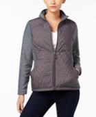 Style & Co Quilted Fleece-contrast Jacket, Created For Macy's