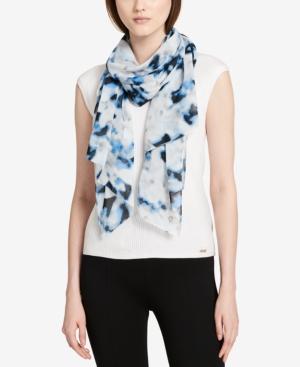 Calvin Klein Blurred Floral Chiffon Scarf