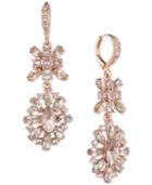 Givenchy Rose Gold-tone Colored Crystal Double Drop Earrings
