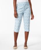 Alfred Dunner Petite Blue Lagoon Printed Pull-on Capri Pants