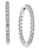 Diamond In-and-out Hoop Earrings (3 Ct. T.w.) In 14k White Gold