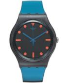 Swatch Unisex Swiss Non Slip Blue Silicone Strap Watch 41mm Suob121