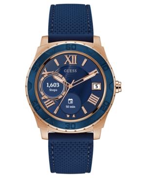 Guess Connect Men's Blue Silicone Strap Touchscreen Smart Watch 44mm