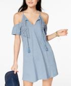 Roxy Juniors' Cotton Cold-shoulder A-line Dress