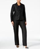 Le Suit Plus Size Three-piece Two-button Striped Pantsuit