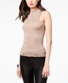 Guess Lettuce-trim Ribbed Top