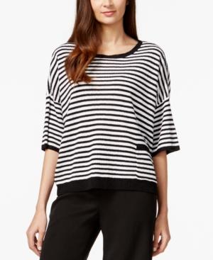 Eileen Fisher Dropped Shoulder Striped Boxy Top