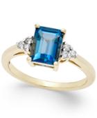 London Blue Topaz (2 Ct. T.w.) And Diamond (1/8 Ct. T.w.) Ring In 14k Gold
