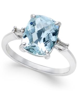 Aquamarine (2-1/2 Ct. T.w.) And Diamond Accent Ring In Sterling Silver