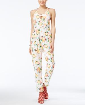 Xoxo Juniors' Printed Cutout Jumpsuit