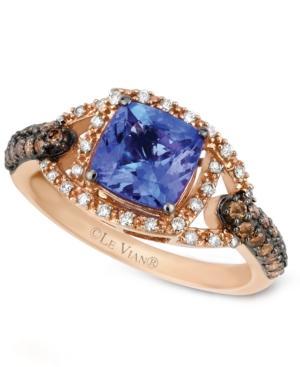 Le Vian Tanzanite (1-3/8 Ct. T.w.) Chocolate And White Diamond (3/8 Ct. T.w.) Ring In 14k Rose Gold