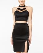 Sequin Hearts Juniors' 2-pc. Illusion Bodycon Dress