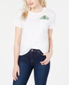 Carbon Copy Cactus-embroidered Crew-neck T-shirt