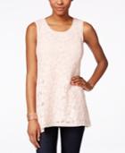 Style & Co. Petite Sleeveless Lace Swing Top, Only At Macy's
