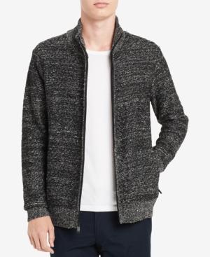Calvin Klein Men's Herringbone Full-zip Sweater