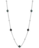 Lucky Brand Silver-tone Abalone-look Beaded Long Length Necklace