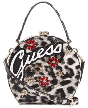 Guess Britta Leopard Round Mini Crossbody