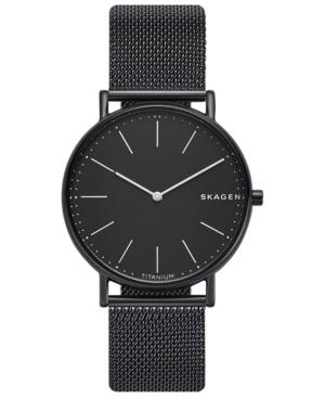 Skagen Men's Signatur Slim Black Stainless Steel Mesh Bracelet Watch 40mm
