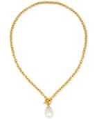 Majorica Gold-tone Baroque Imitation Pearl Pendant Necklace